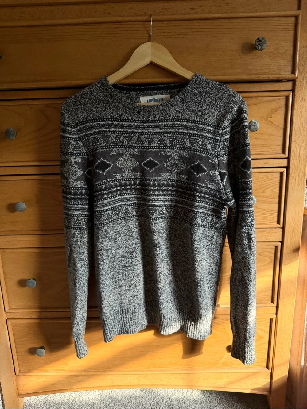 Urban Pipeline Mens Sweater Size Medium Fair Isle Grandpa Core Vintage Grunge